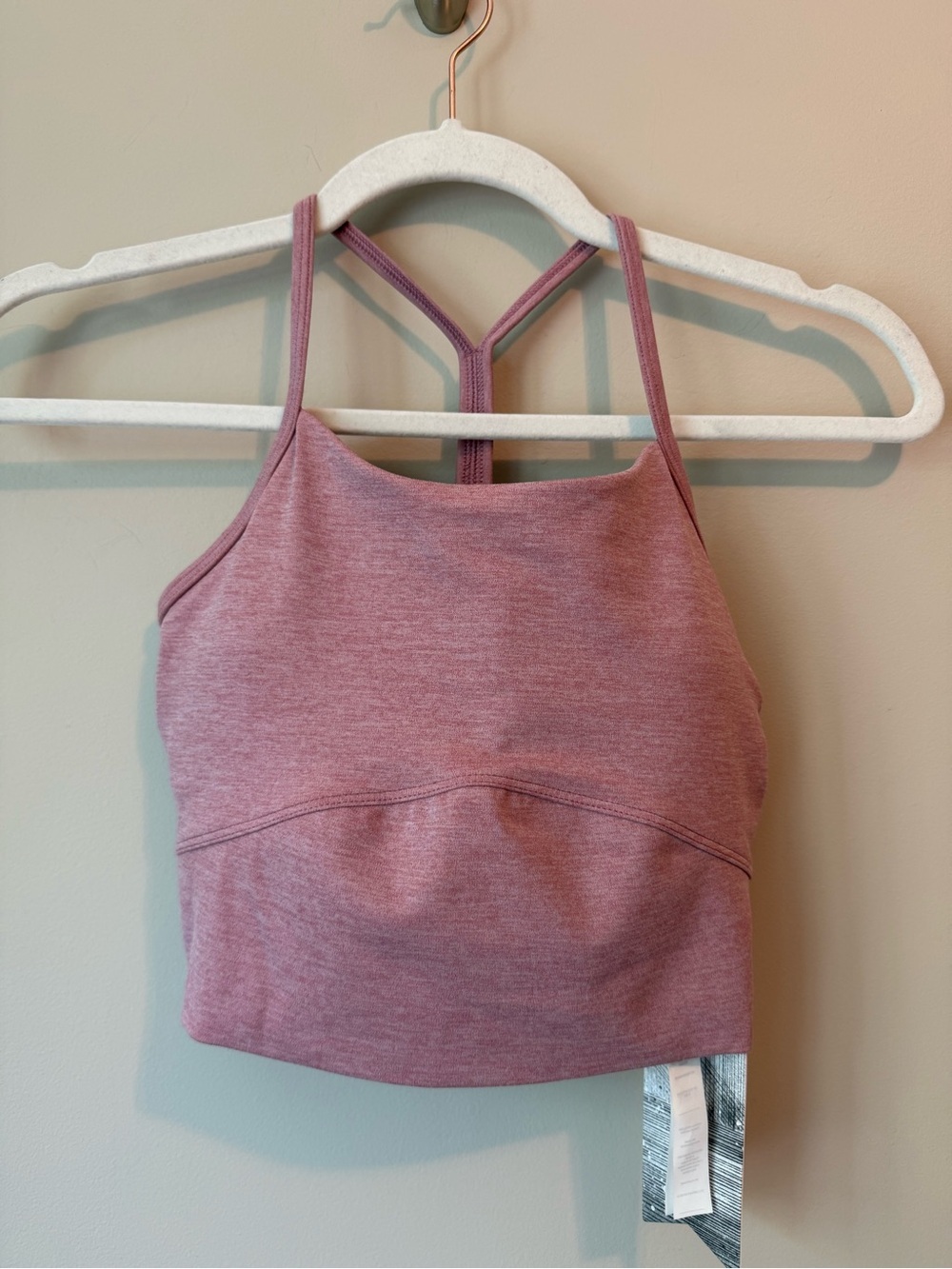 Stori Legend Cropped Shelf Tank Heather Rose Sz 6 NWT